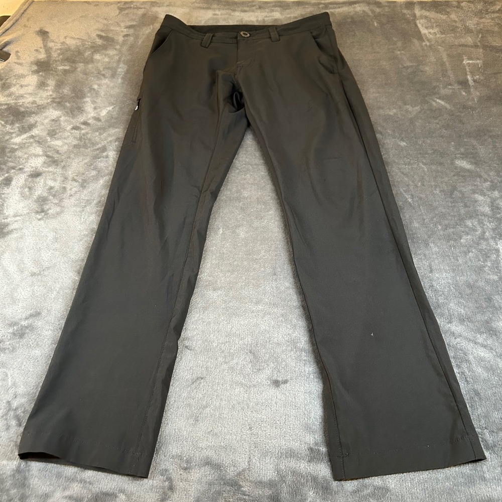 Volcom Black Casual Pants Straight Leg Everyday Flat Front Stretch Mens 28x30"
